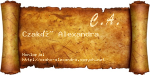 Czakó Alexandra névjegykártya